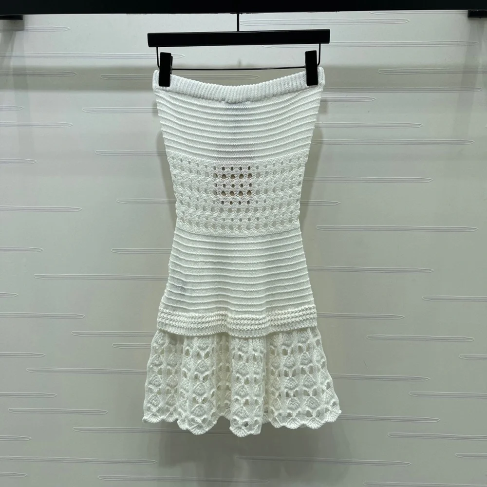 Miu Miu Ivory Crochet Strapless Dress - Picture 8 of 9
